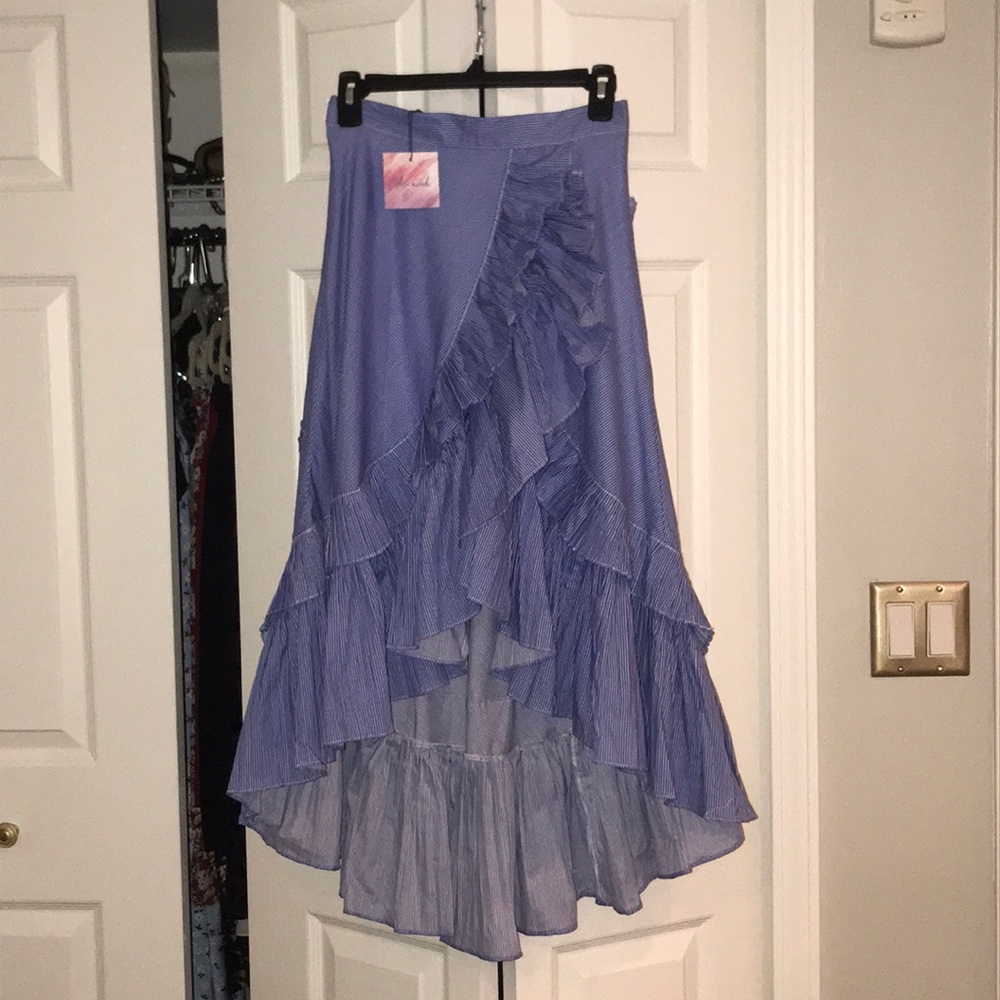Blue high low skirt size s new w/tag